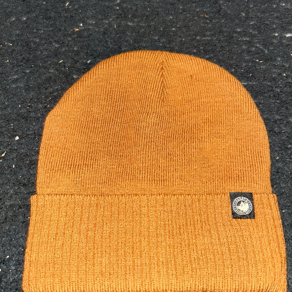 CANADA Unisex Beanie OS Ribbed Cuffed Knit Beanie Brown Winter Hat Weather Gear